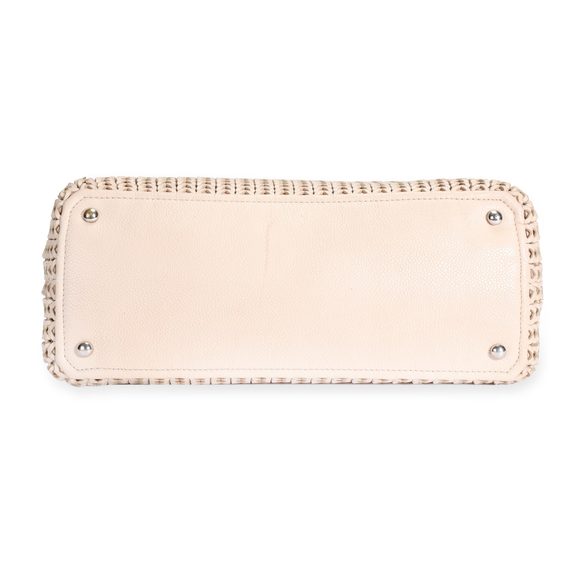 Chanel Pale Pink Woven Leather Charm Tote - Picture 4 of 9